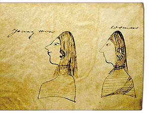 Lewis & Clark earpiercing drawing